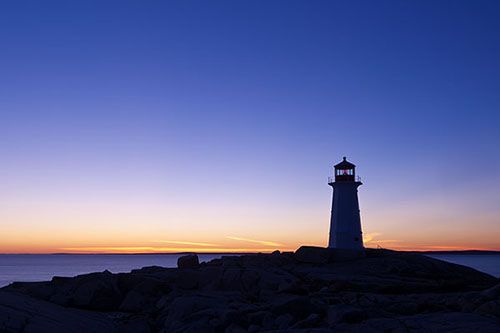 A link to the product page for the photographic print titled Peggy's Cove Sunset