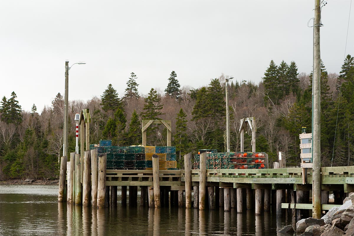 The wharf at Five Fathom Hole near high tide