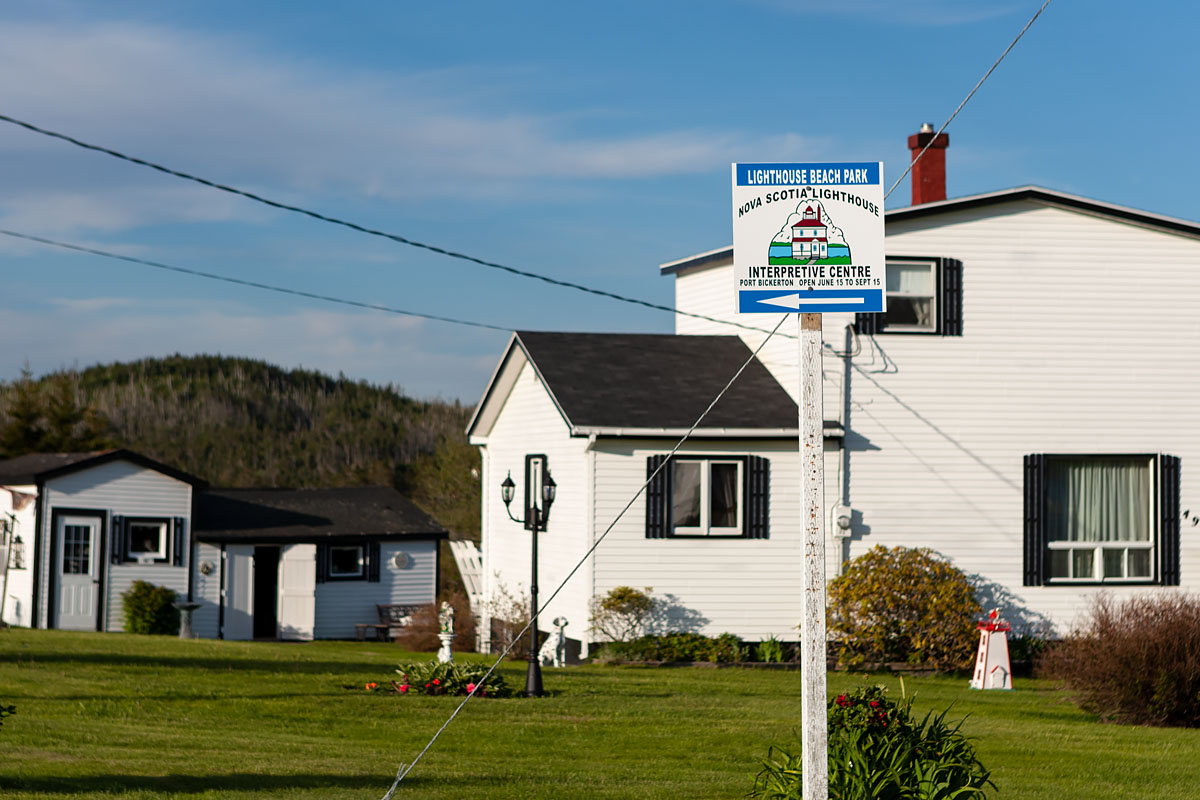 Signage for the Nova Scotia Lighthouse Interpretive Centre.